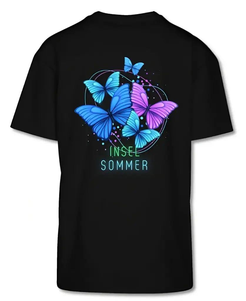 T-Shirt /Backprint / Butterfly / Black